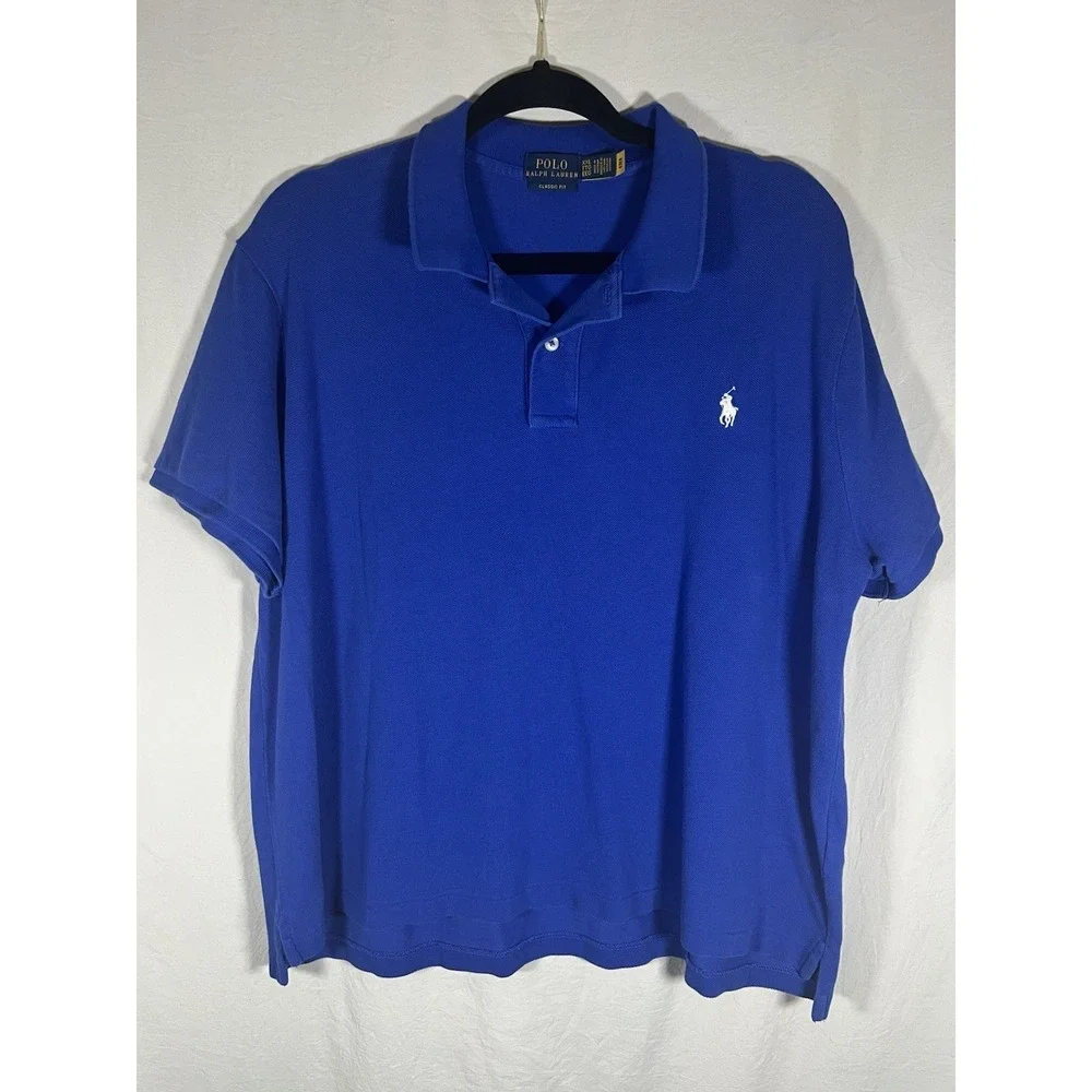Polo Ralph Lauren Blue Shirt Size XXL Classic Fit Collar Pony Preppy